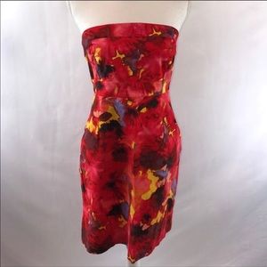 New York & Company Strapless Floral Dress Size 8